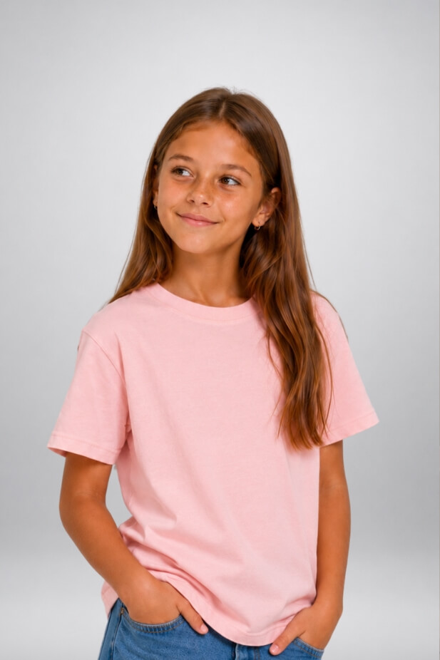 Basic powder T-shirt for girls